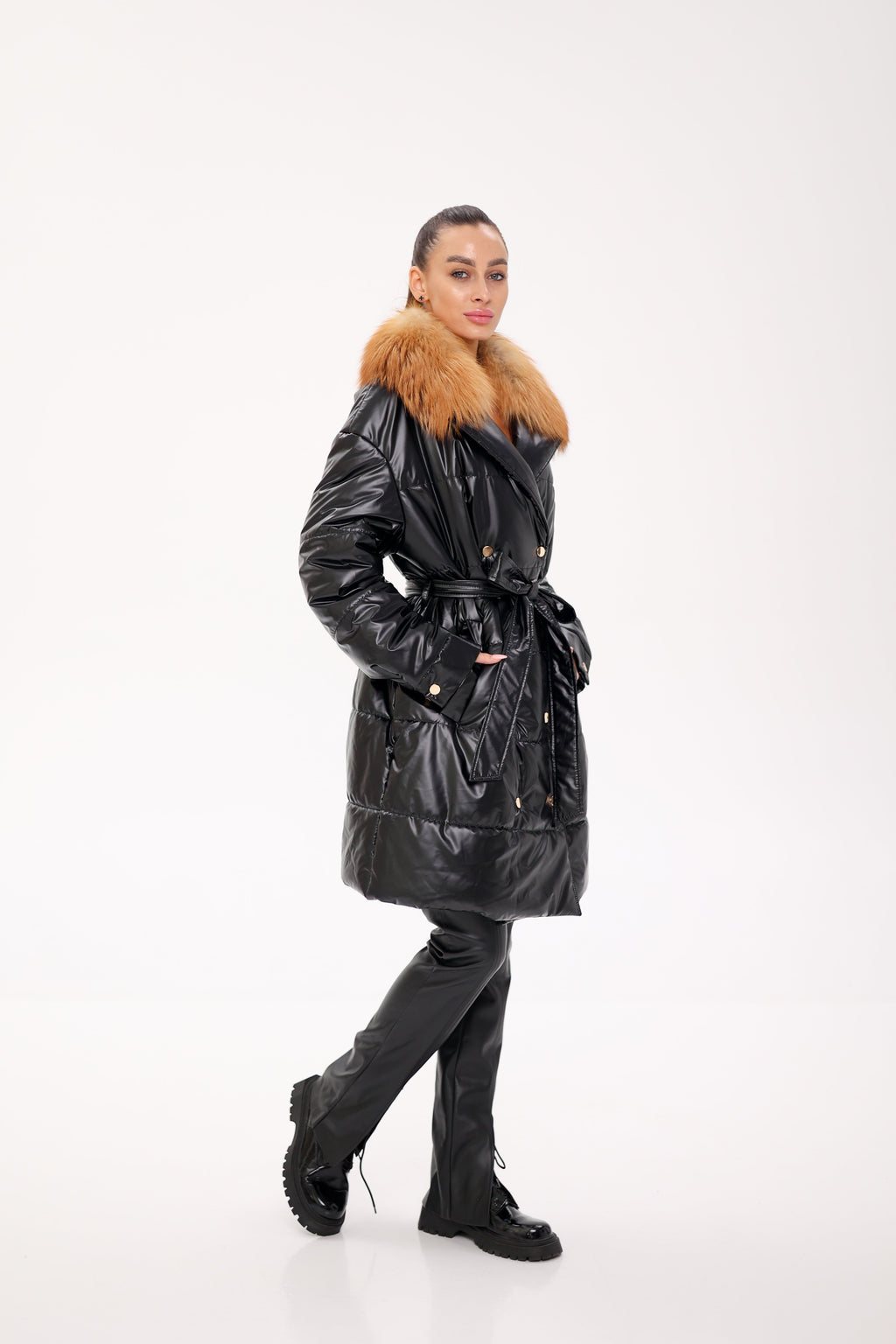 Genuine Gold Fox Fur Freudenberg Comfortemp® Coat - SJB-DIAMOND ELITES