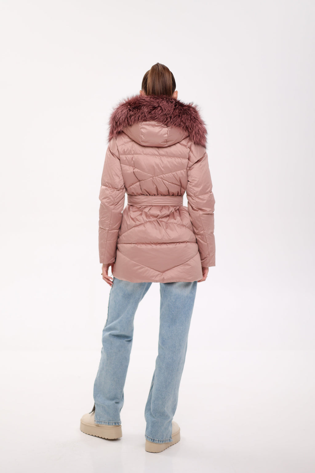 Genuine Silver Fox Fur Trim Down Insulated Parka - SJB-DIAMOND ELITES
