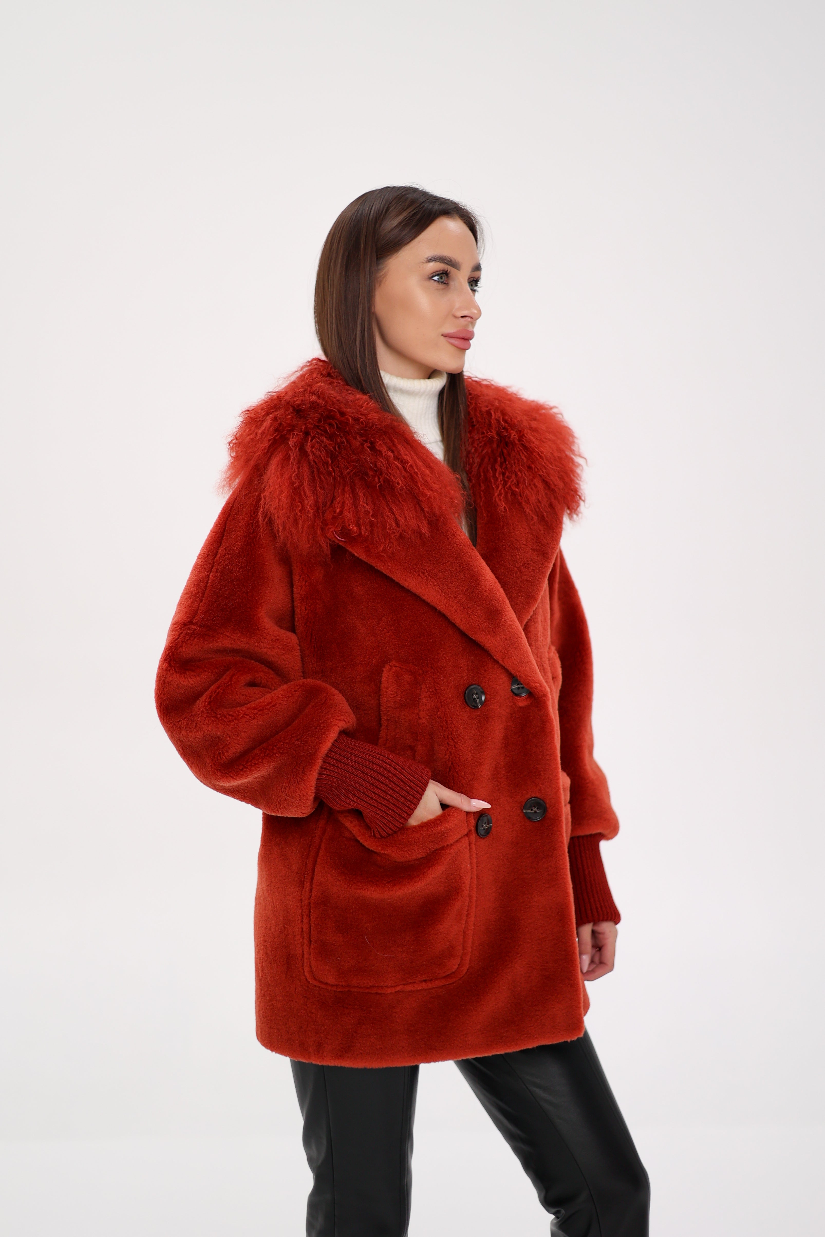 Genuine Lama Fur Peruvian Wool Coat - SJB-DIAMOND ELITES