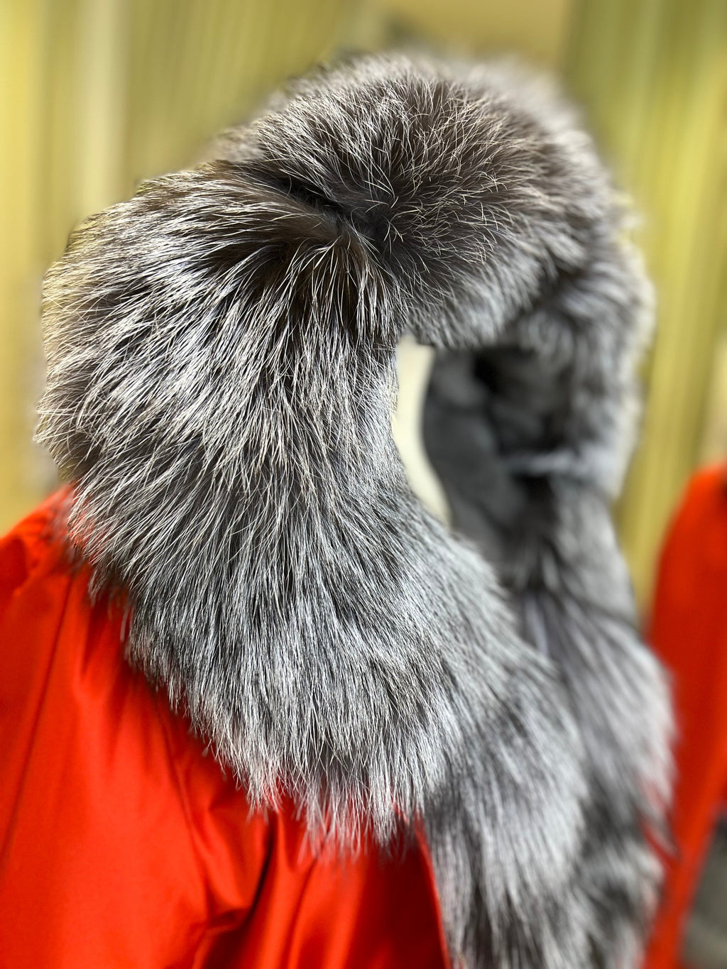 Roma Genuine Silver Fox Fur Rabbit Fur Insulated Parka in Red Alaska® Outerwear Company