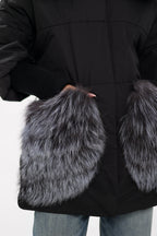Genuine Silver Fox Down Fill Coat - SJB-DIAMOND ELITES