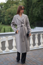 Classic Wool Blend Coat in Grey - SJB-DIAMOND ELITES