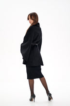 Genuine Scandinavian Mink Fur Double Face Wool Poncho - SJB-DIAMOND ELITES