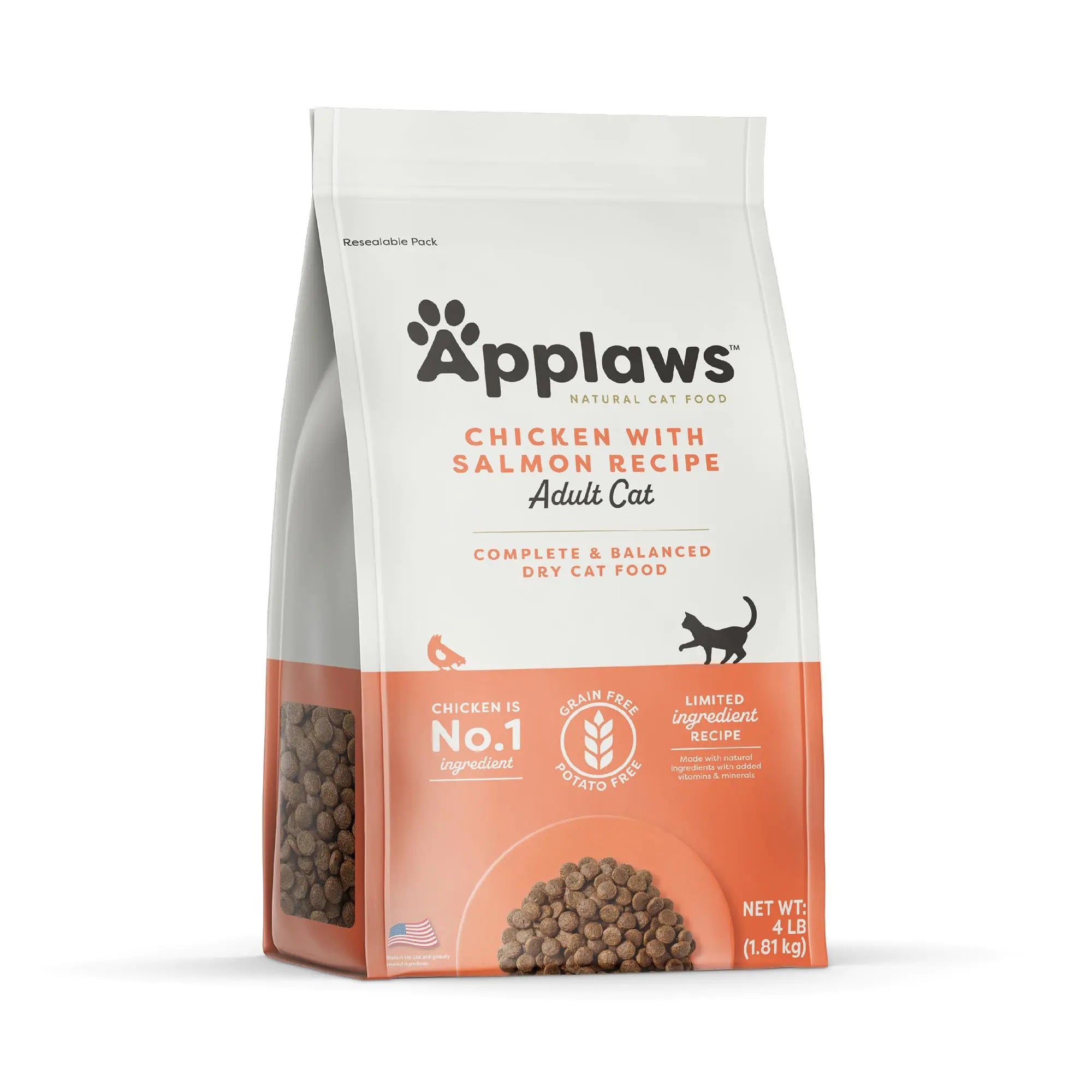 Applaws Complete Dry Cat Food Grain-Free Limited Ingredient Food with Added Vitamins & Minerals Protein Natural Cat Food Supports Digestion Chicken & Salmon (4 Pound Dry Cat Food) Lootquake LLC