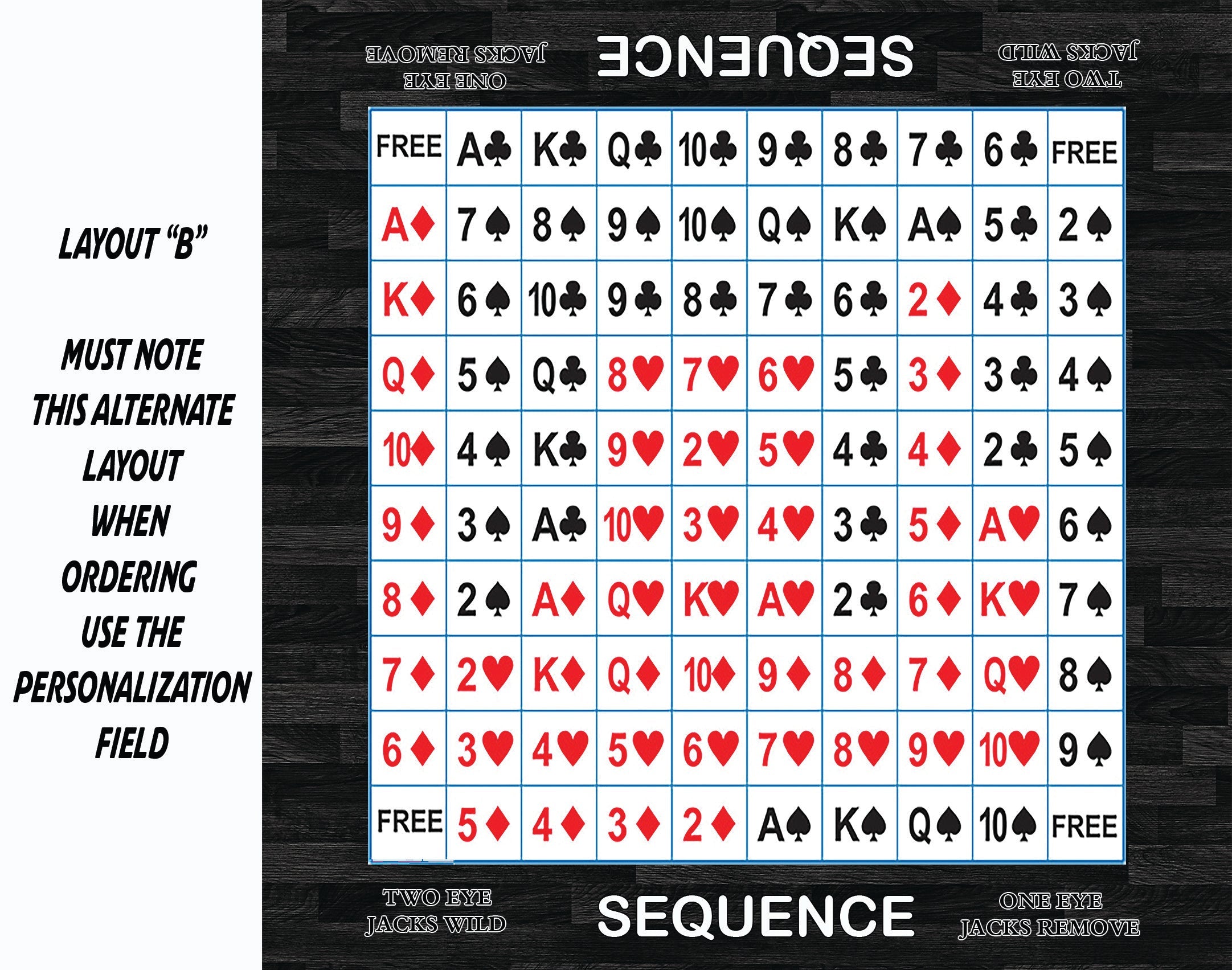 Sequence  Game - SJB-DIAMOND ELITES