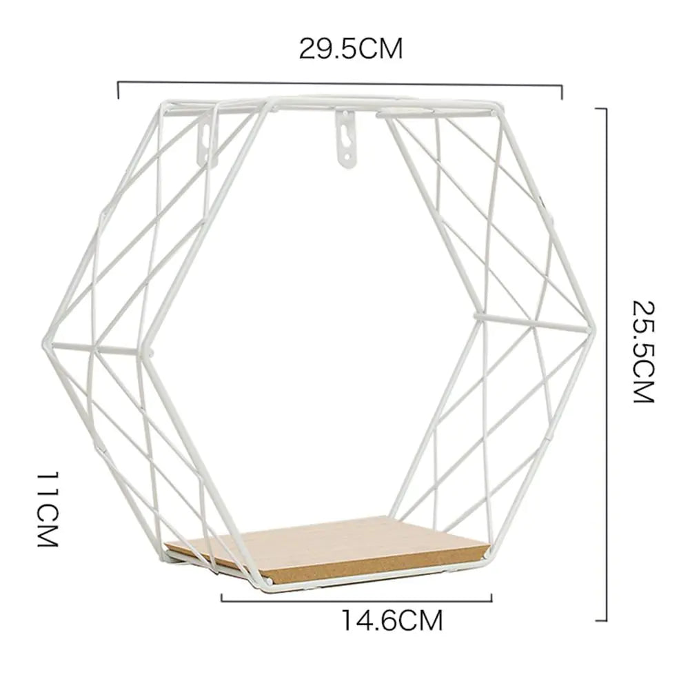 Minimalist Hexagonal Iron Wall Shelf for Decoration Lootquake LLC