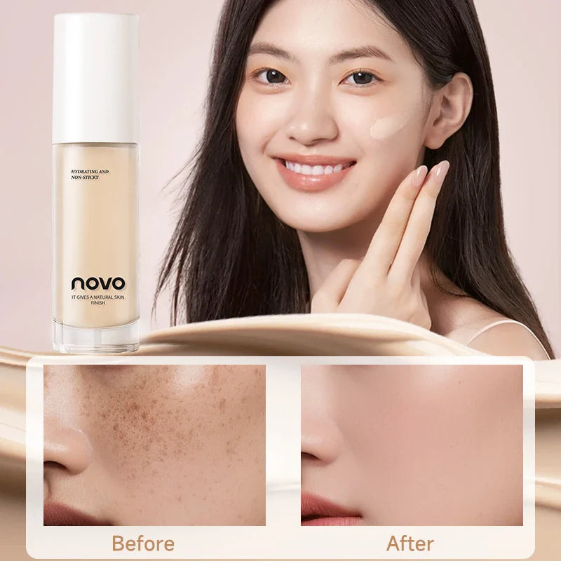 Hyaluronate Liquid Foundation,Long-Lasting Concealer Bb Cream,Vitamin E Nourishing,Water-Resistan,Buildabl,Improves Uneven Skin Lootquake LLC