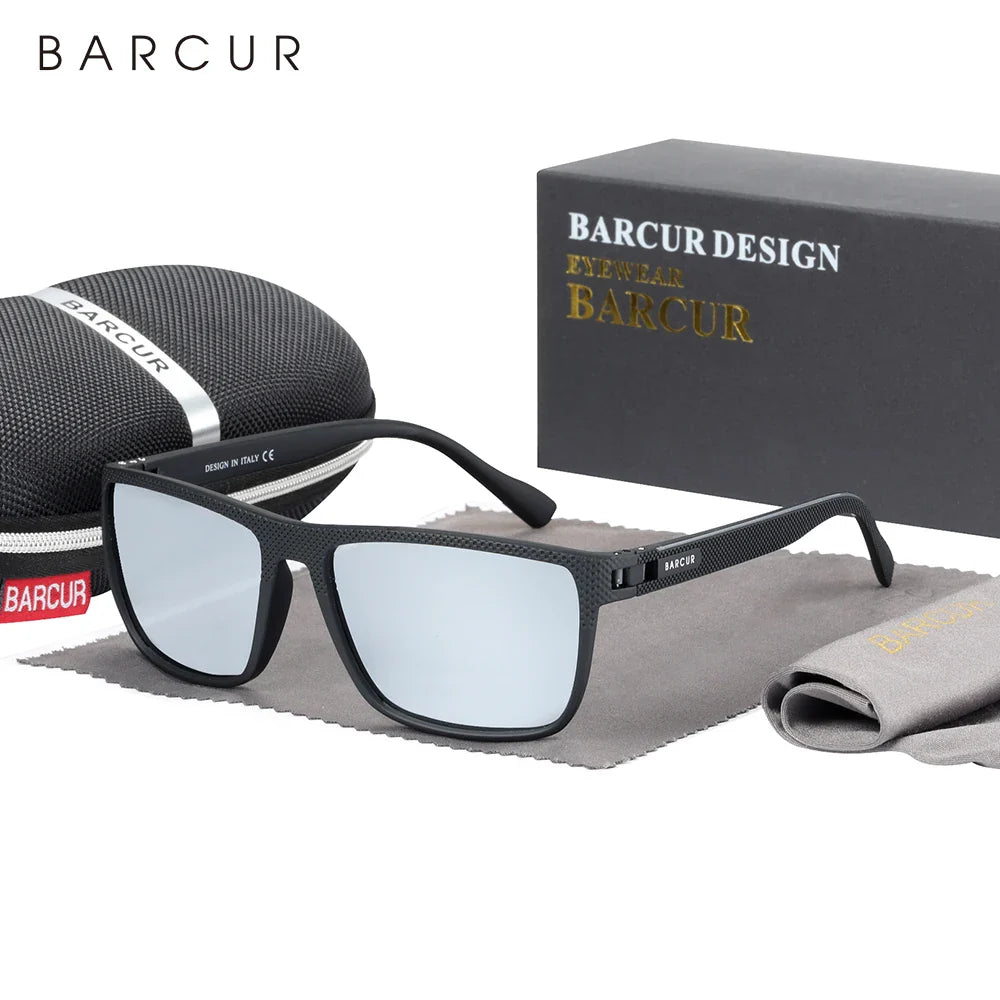 BARCUR Sports Polarized Sunglasses for Men Lightweight TR90 Square Fishing & Travel Eyewear UV400 Protection Men Accessory Stevvex