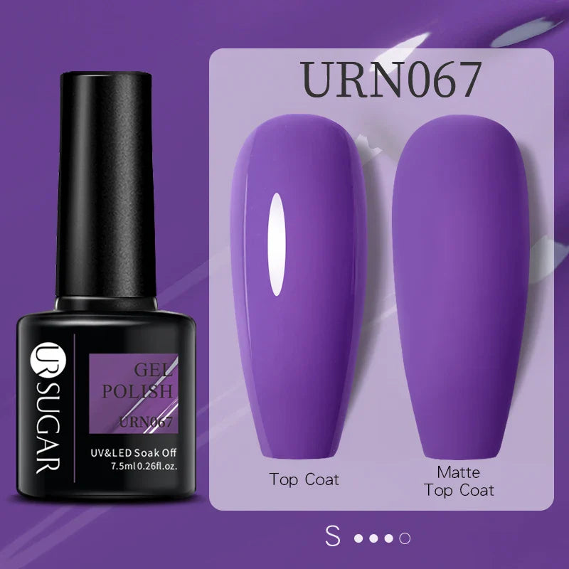 URSUGAR 7.5ml Solid Color Gel Polsih Classic Matte Glossy DIY Nail Art Trendy Reflective Glitter Nail Gel UV LED Soak Off Lootquake LLC