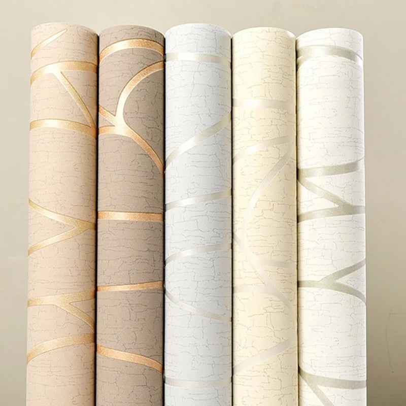 Background Wallpaper Room Decoration 53cm Wall Stickers Thickened Bedroom Curve Stripes Moisture-proof Non-woven European Modern Lootquake LLC
