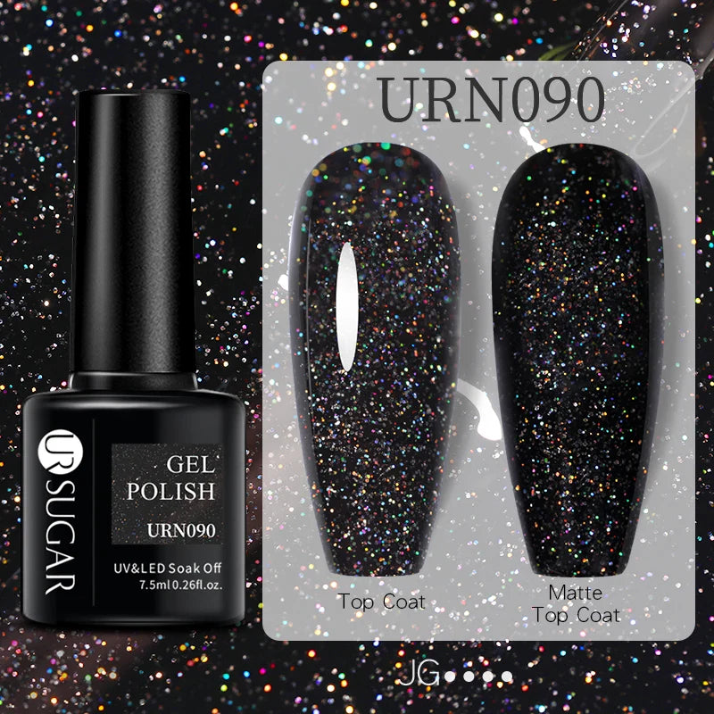URSUGAR 7.5ml Solid Color Gel Polsih Classic Matte Glossy DIY Nail Art Trendy Reflective Glitter Nail Gel UV LED Soak Off Lootquake LLC