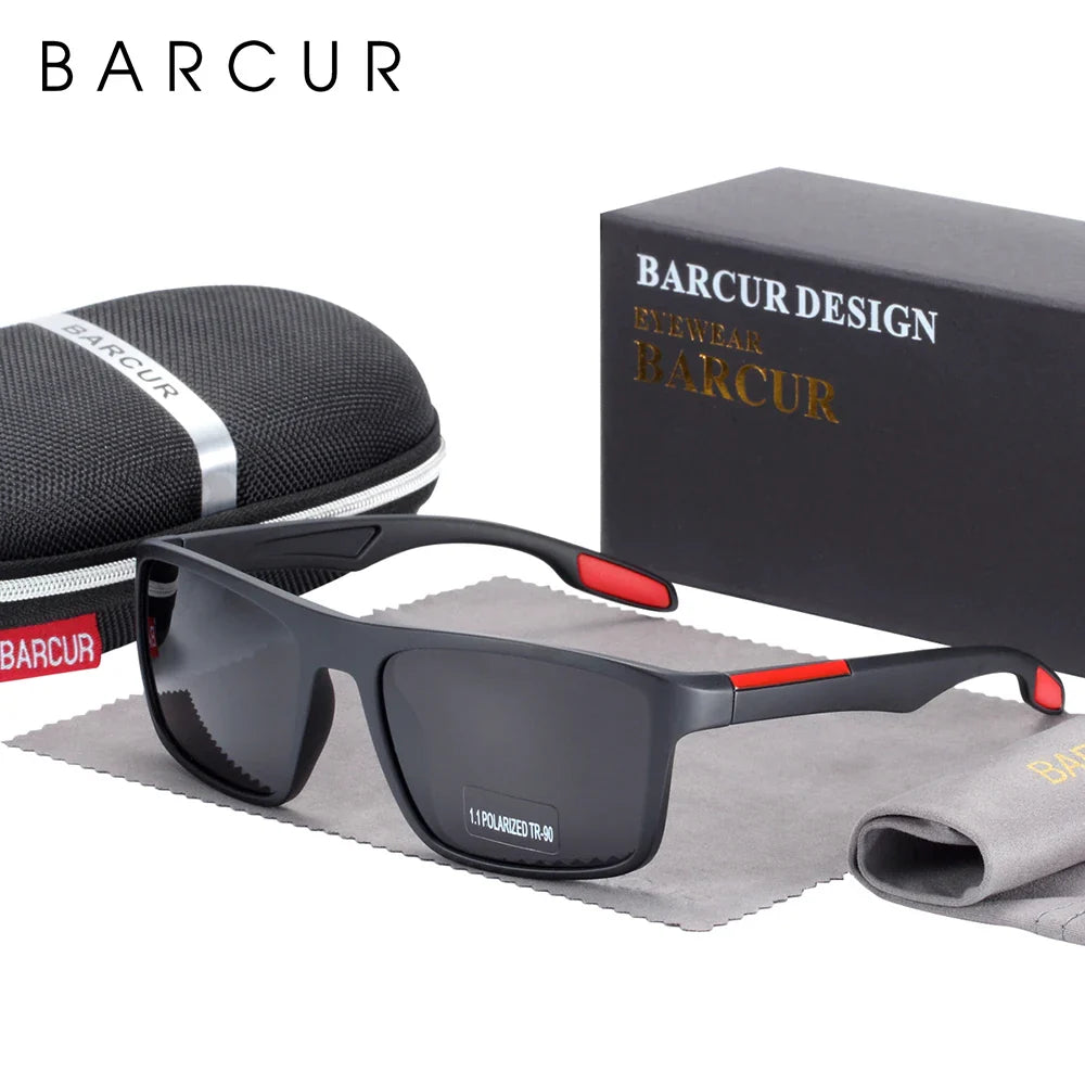 BARCURTR90 Ultralight Polarized Sunglasses for Men Vintage Square Eyewear with UV400 Protection for Summer Stevvex