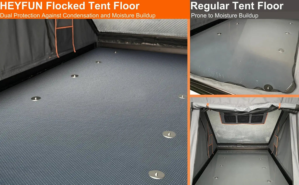 Adventurer Plus Rooftop Tent Hardshell with Side Awning, Air Conditioner Outlet with Bracket, Replaceable Rain Flies