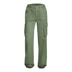 Adjustable Cargo Pants Women Straight Fit Baggy Wide Leg High Waist Pants Pockets Retro Street Style Casual Trousers - SJB-DIAMOND ELITES