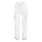 Adjustable Cargo Pants Women Straight Fit Baggy Wide Leg High Waist Pants Pockets Retro Street Style Casual Trousers - SJB-DIAMOND ELITES