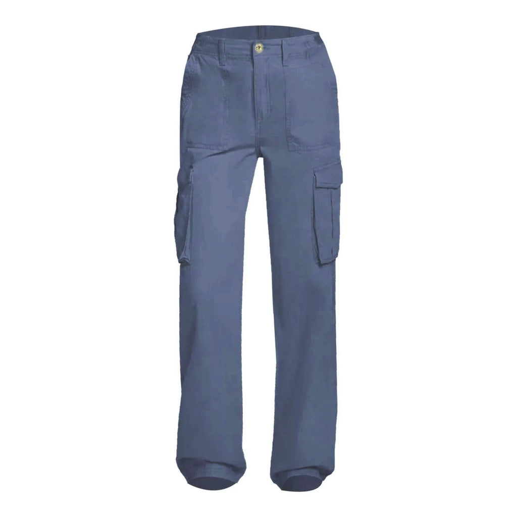 Adjustable Cargo Pants Women Straight Fit Baggy Wide Leg High Waist Pants Pockets Retro Street Style Casual Trousers - SJB-DIAMOND ELITES