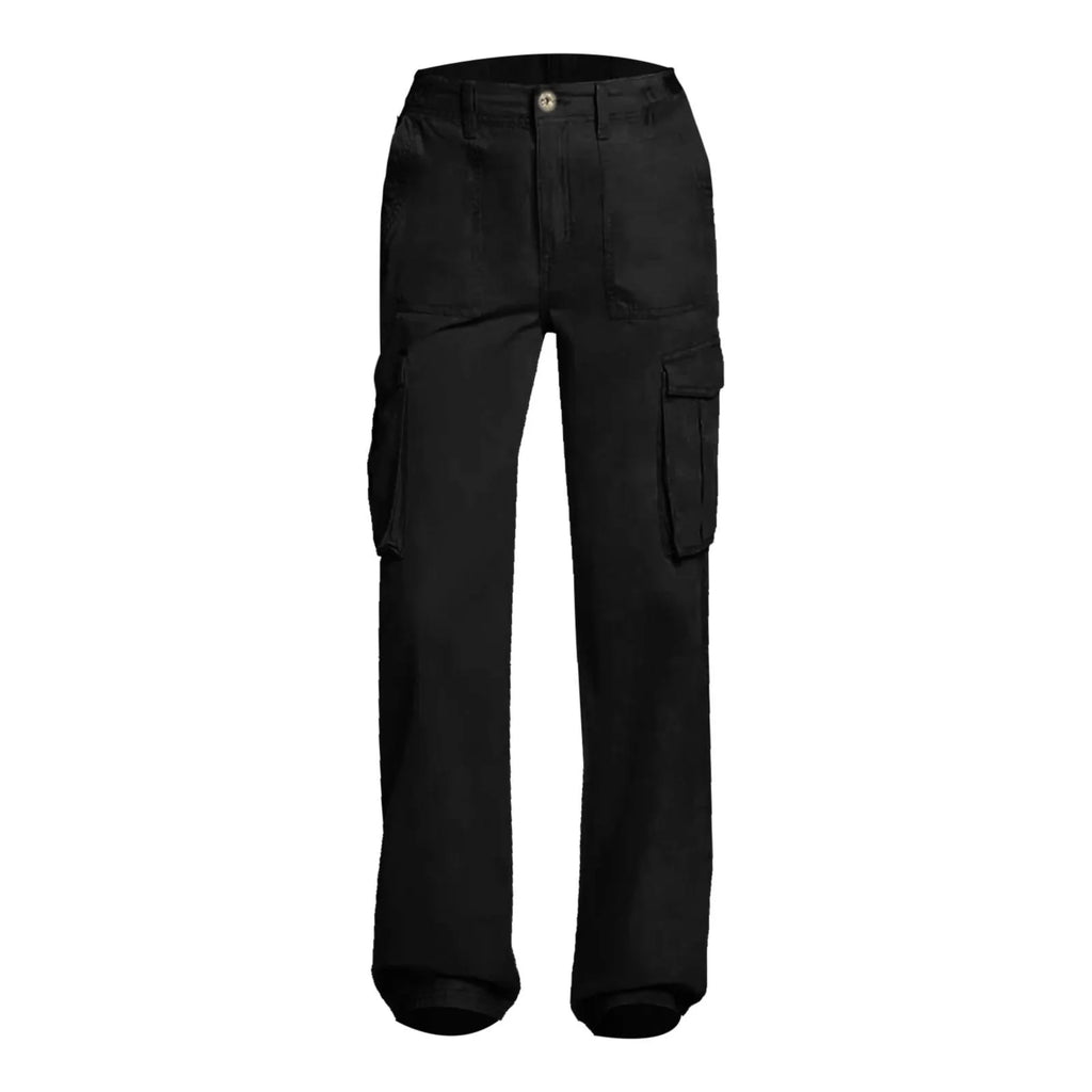 Adjustable Cargo Pants Women Straight Fit Baggy Wide Leg High Waist Pants Pockets Retro Street Style Casual Trousers - SJB-DIAMOND ELITES