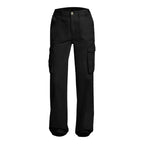 Adjustable Cargo Pants Women Straight Fit Baggy Wide Leg High Waist Pants Pockets Retro Street Style Casual Trousers - SJB-DIAMOND ELITES
