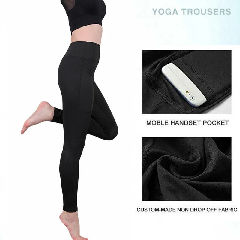 High Waist Elastic Workout Leggings Tummy Control THRIXINE