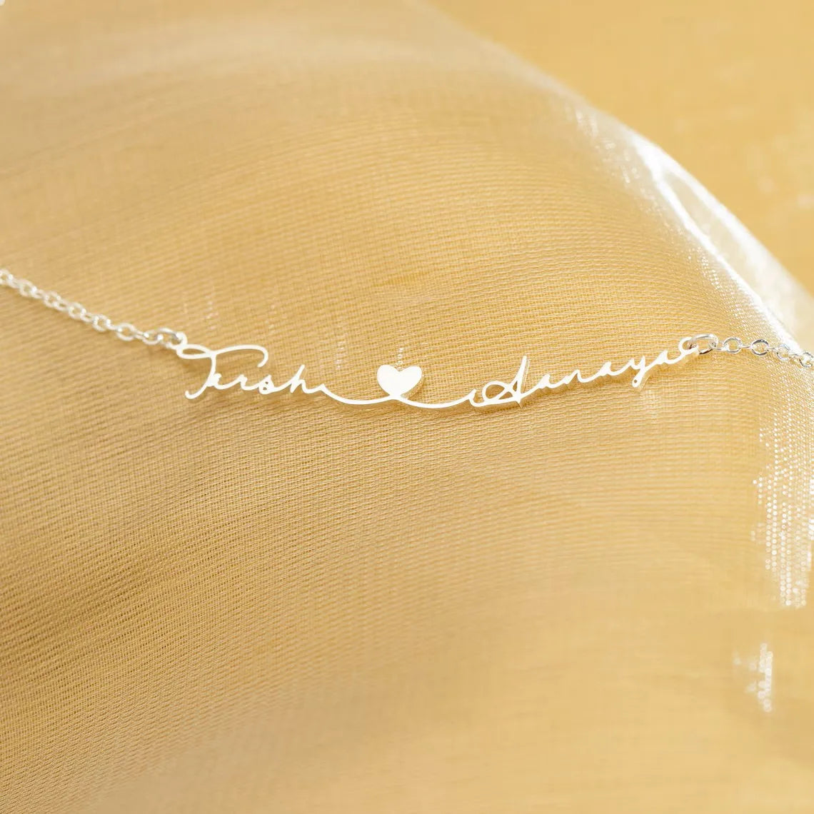  Personalized Two Name Necklace with Heart, Custom Couple Name Necklaces, Silver Letter Necklace for Women, Gifts For Couples, Lootquake LLC