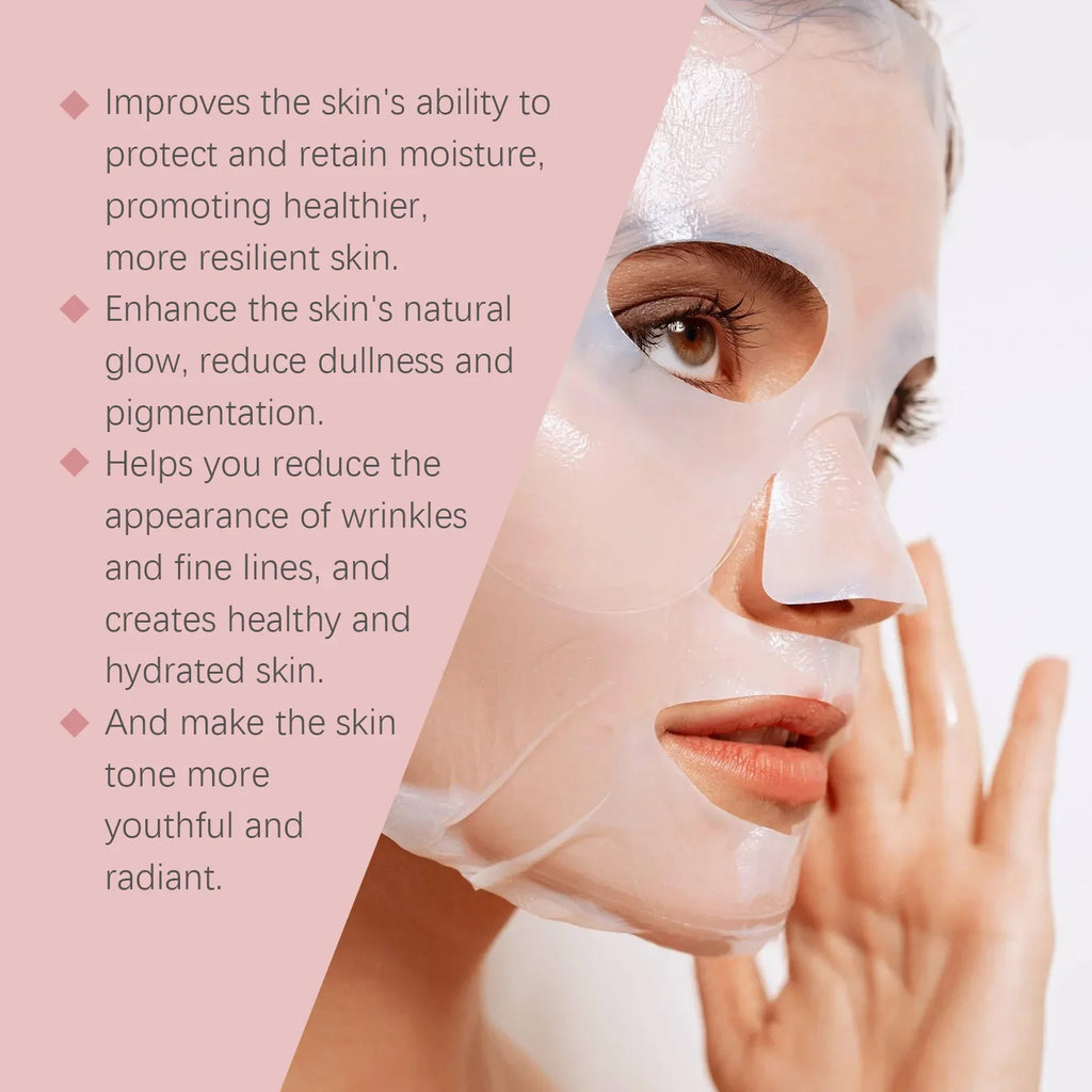Bio-Collagen Real Deep Mask Hydrolyzed Collagen Soluble Rejuvenation Pore Shrinking  Brightening Refresh Moisturizing Sheet Mask Lootquake LLC