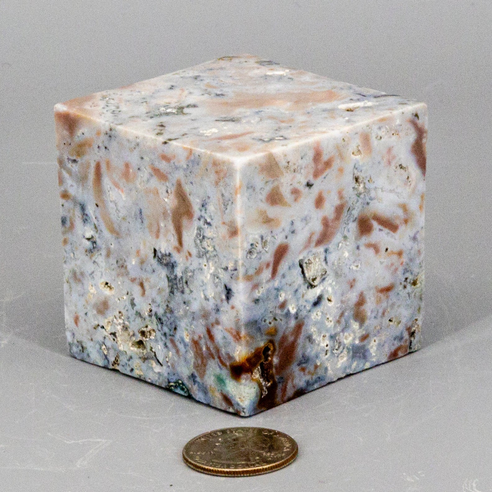 Agate Cube with Cut Corner - Natural Crystal Stone 464g One-of-a-Kind Crystal Destiny