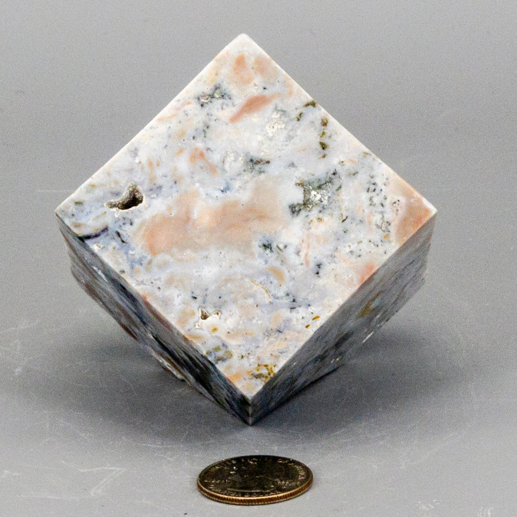 Agate Cube with Cut Corner - Natural Crystal Stone 464g One-of-a-Kind Crystal Destiny