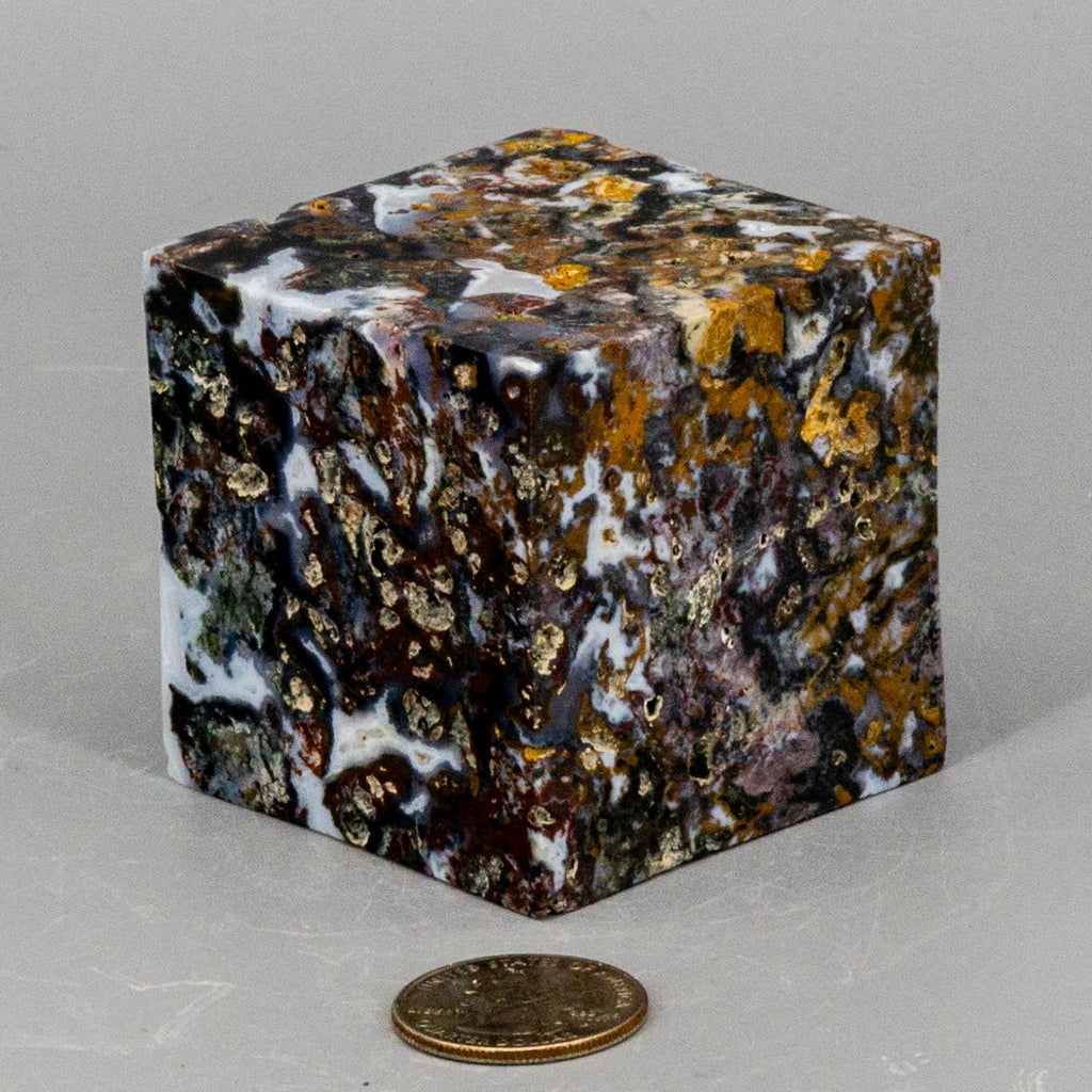 Agate Cube w/t cut Corner Crystal Destiny