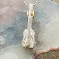 Agatized Coral 'Violin' Wire Wrap Crystal Pendant - SJB-DIAMOND ELITES