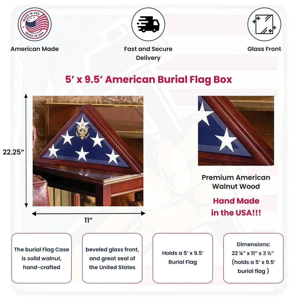 American Flag display case, Flag Case for Burial Flag The Military Gift Store