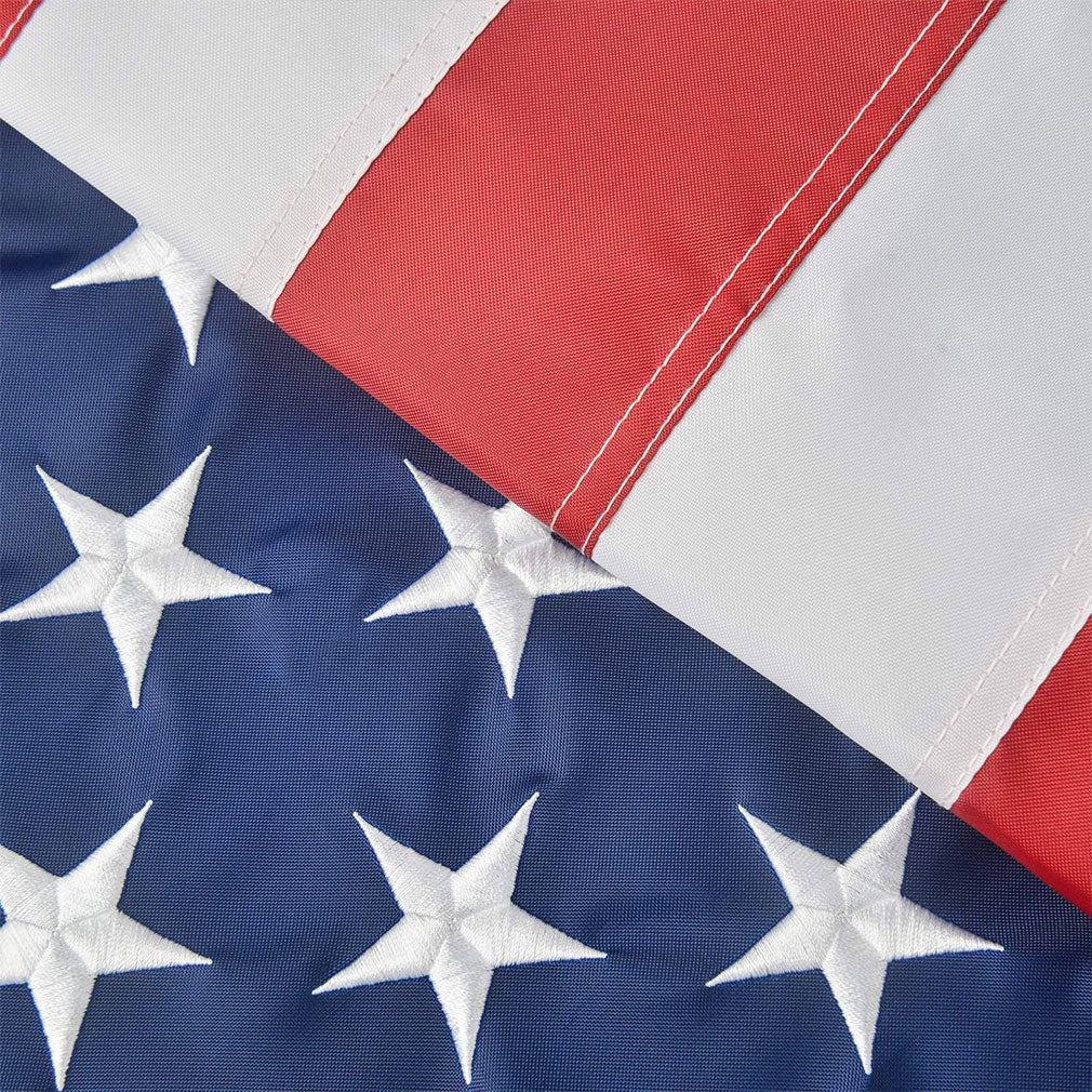 American Flag 8x10 Ft, Large American Flags for Outside, US USA Flag with Oxford Nylon Material, Vivid Color, Sewn Stripes, Brass Grommets, Embroidered Stars, Perfect for Indoor/Outdoor High Wind Use The Military Gift Store