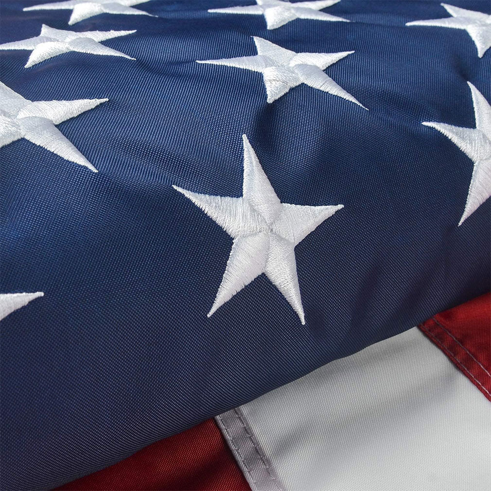 American Flag 8x10 Ft, Large American Flags for Outside, US USA Flag with Oxford Nylon Material, Vivid Color, Sewn Stripes, Brass Grommets, Embroidered Stars, Perfect for Indoor/Outdoor High Wind Use The Military Gift Store
