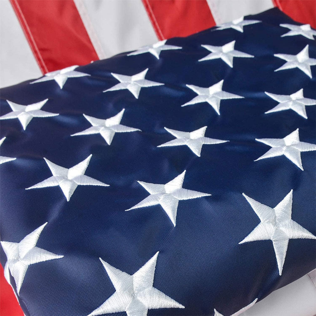 American Flag 8x10 Ft, Large American Flags for Outside, US USA Flag with Oxford Nylon Material, Vivid Color, Sewn Stripes, Brass Grommets, Embroidered Stars, Perfect for Indoor/Outdoor High Wind Use The Military Gift Store