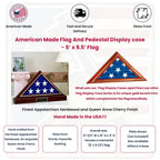 American Made Flag And Pedestal Display case-Size 4'x6' The Military Gift Store