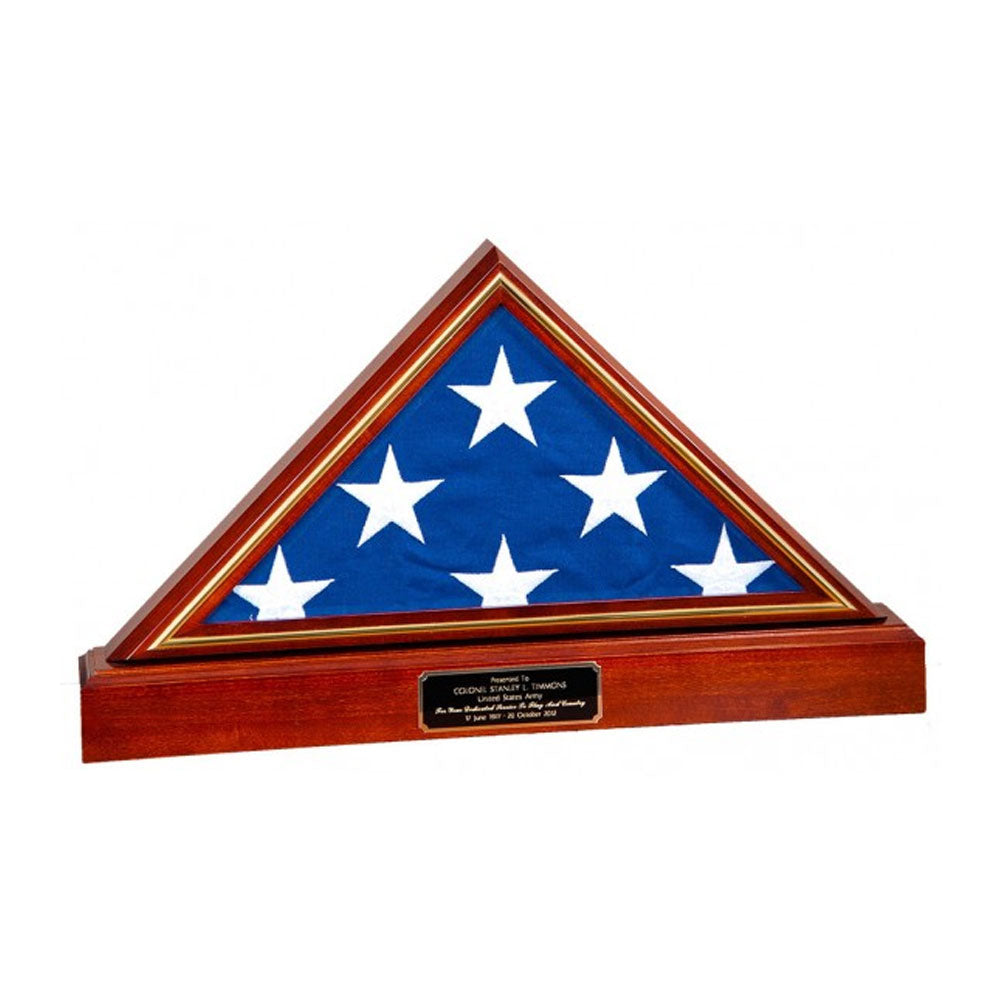 Flag and Base display case, American Flag and Pedestal Display Frame The Military Gift Store