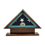 5'x9' Flag Display Case for American Veteran Burial Flag - Solid Wood, Cherry Finish with Name Plate Space, Air Force The Military Gift Store