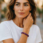 Amethyst Beaded Bracelet - SJB-DIAMOND ELITES
