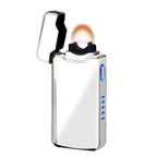 SKRFIRE Electric Lighter Windproof Flame Electric Lighter Plasma-Flame Arc Lighter Rechargeable USB Lighter Flame Lighter with Battery Indicator（Sliver） Lootquake LLC