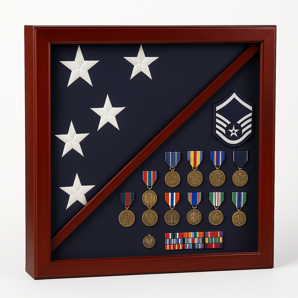 Flag And medal Display case, award and flag case The Military Gift Store