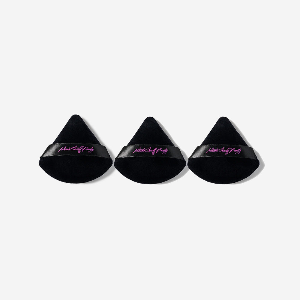Ashunta Sheriff Beauty Velvet Hypoallergenic Ultra Soft Black Puffs (3-Pack) Ashunta Sheriff Beauty