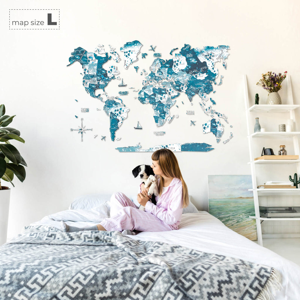3D Wooden World Map Aurora Enjoy The Wood