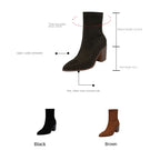 Autumn Women Modern Boots Office Lady Faux Suede Mid-calf Botas Woman Slip-on Pointed Toe Short Booties - SJB-DIAMOND ELITES