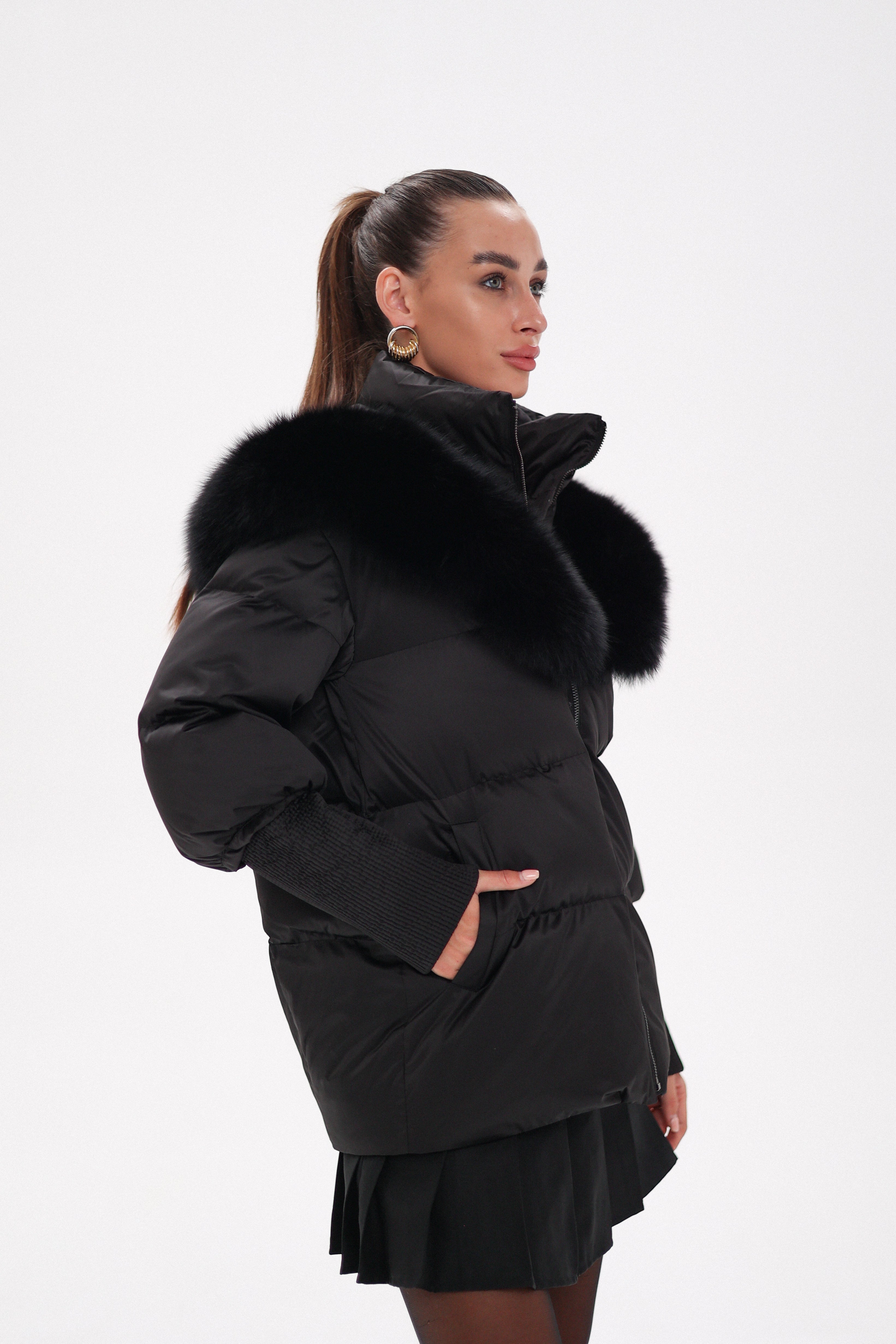 Amanda Genuine Fur Trim Down Fill Coat - SJB-DIAMOND ELITES