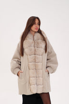Genuine Polar Fox Boucle Down Coat - SJB-DIAMOND ELITES
