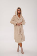 Faux Mink Effect Fur Hooded Coat - SJB-DIAMOND ELITES