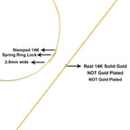 Unisex Solid 14K Gold 2.8mm Imperial Herringbone Chain Necklace Pi-Mart