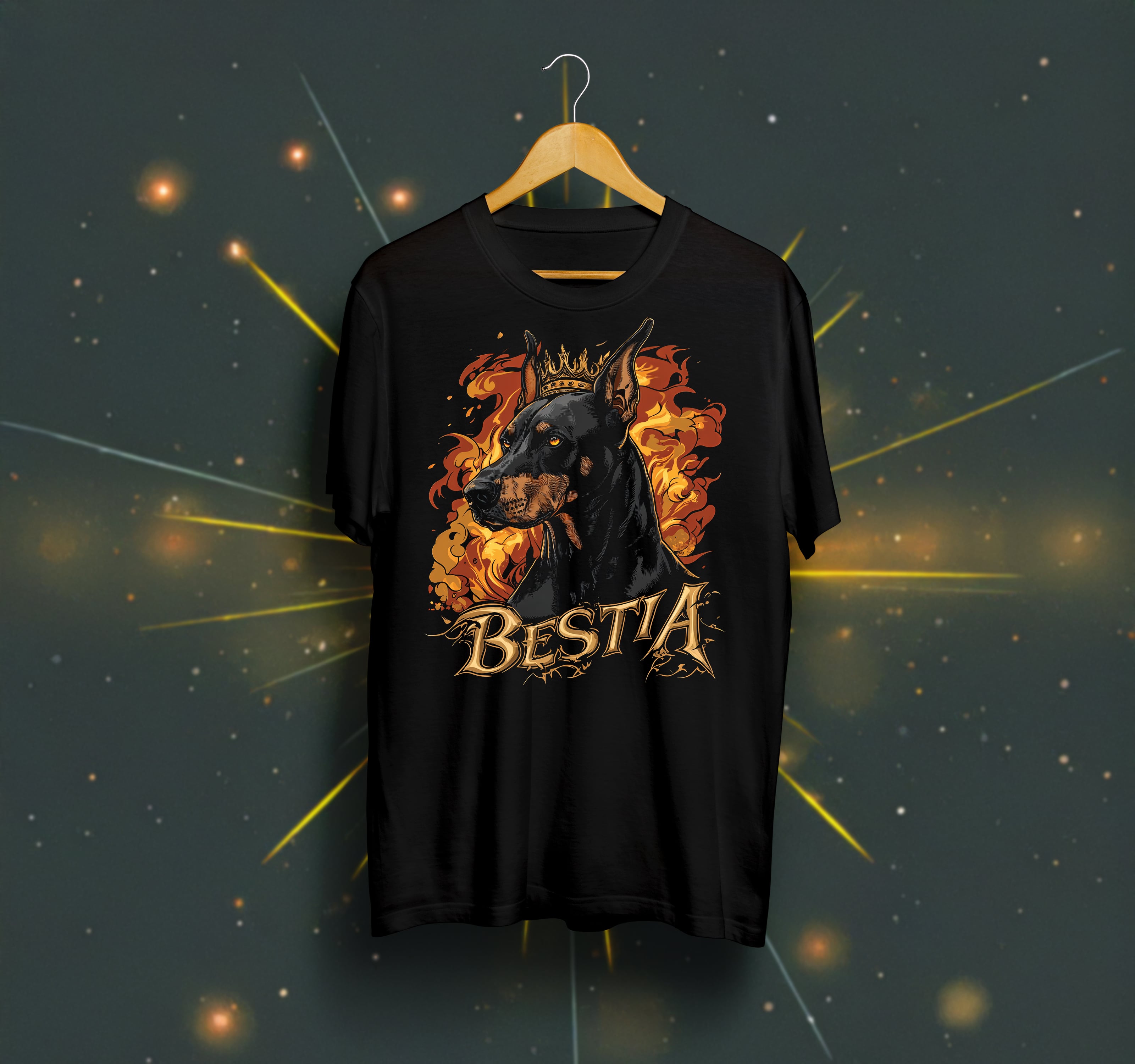 Dobermann T-shirt Black Bestia Dog Gear