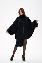 Genuine Scandinavian Mink Fur Double Face Wool Poncho - SJB-DIAMOND ELITES