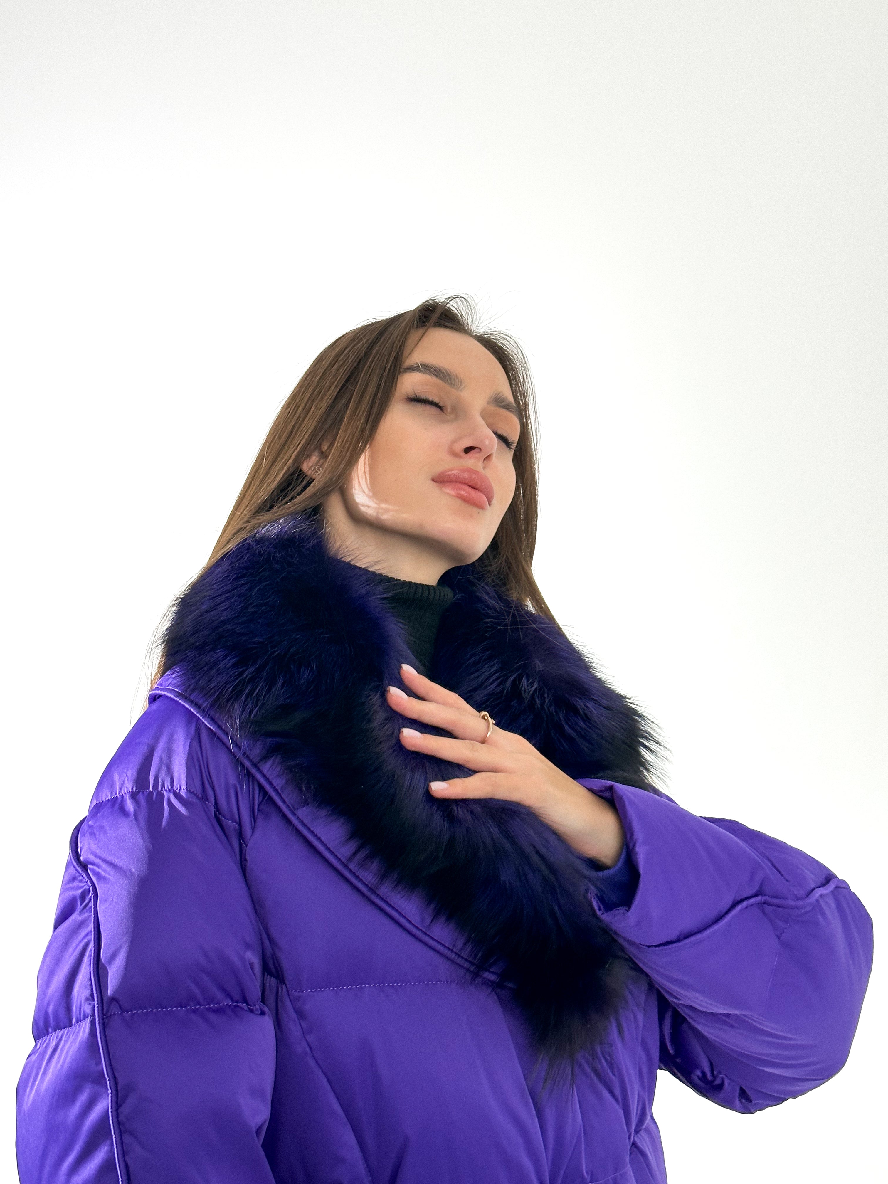 Genuine Silver Fox Premium Down Fill Coat - SJB-DIAMOND ELITES