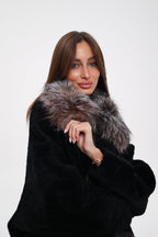 Palermo Genuine Astrakhan Silver Fox Trim Coat - SJB-DIAMOND ELITES